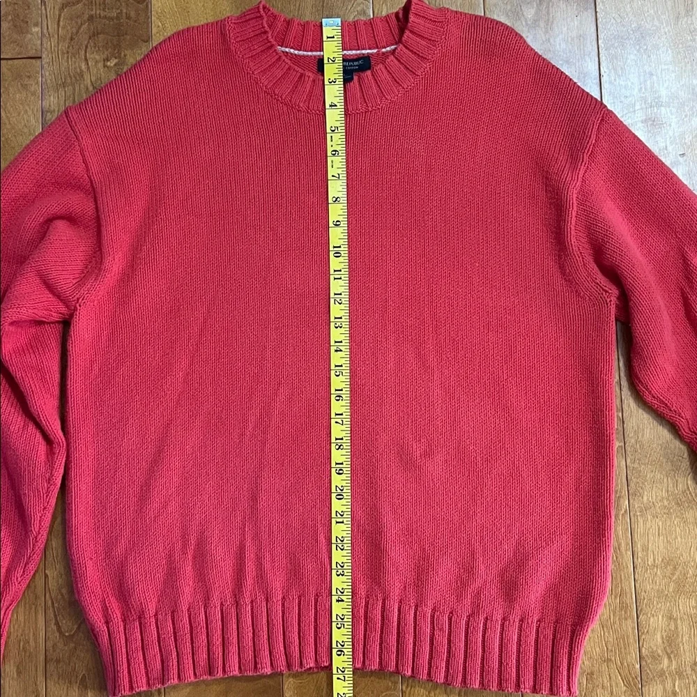 Banana Republic Chinky Knit Organic Cotton Sweater Size L Preppy Retro Classic